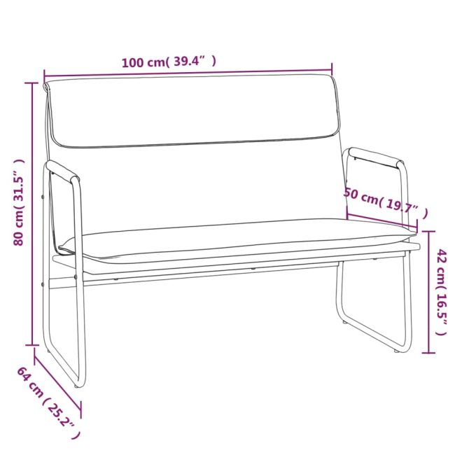 Bench 100x64x80 cm Fabric – Dark Grey