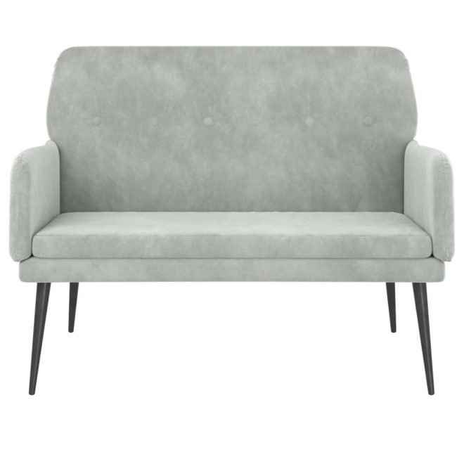 Bench 108x79x79 cm Velvet – Light Grey