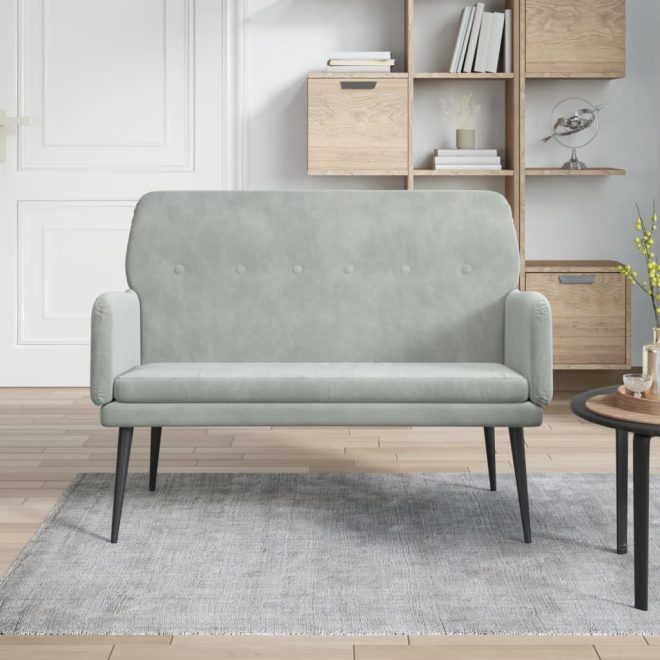 Bench 108x79x79 cm Velvet – Light Grey