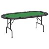 10-Player Folding Poker Table 206x106x75 cm – Green