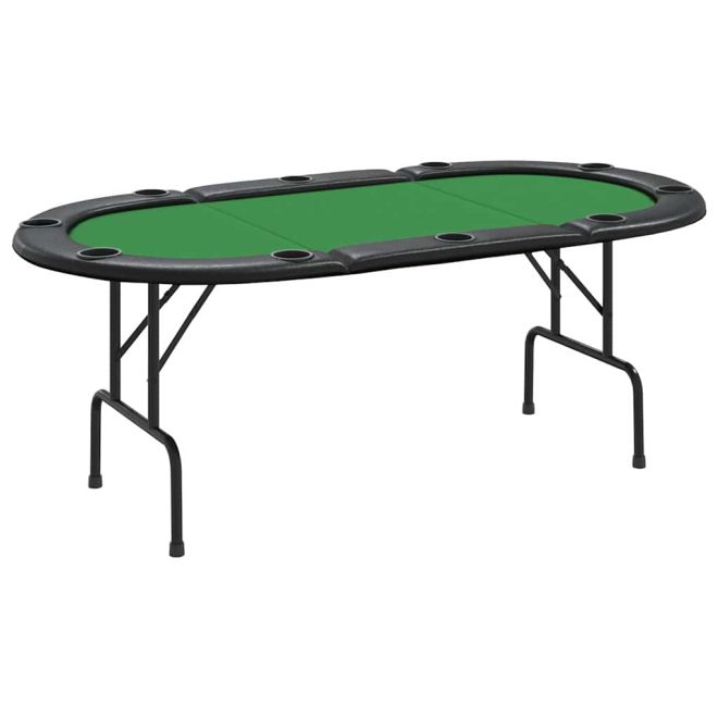 10-Player Folding Poker Table 206x106x75 cm – Green