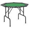 8-Player Folding Poker Table 108x108x75 cm – Green