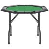 8-Player Folding Poker Table 108x108x75 cm – Green