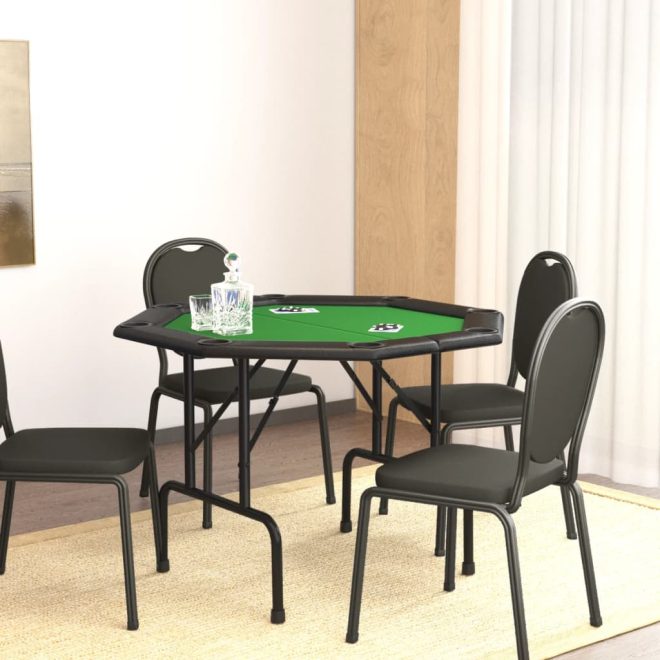 8-Player Folding Poker Table 108x108x75 cm – Green