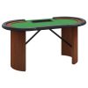 10-Player Poker Table with Chip Tray 160x80x75 cm – Green