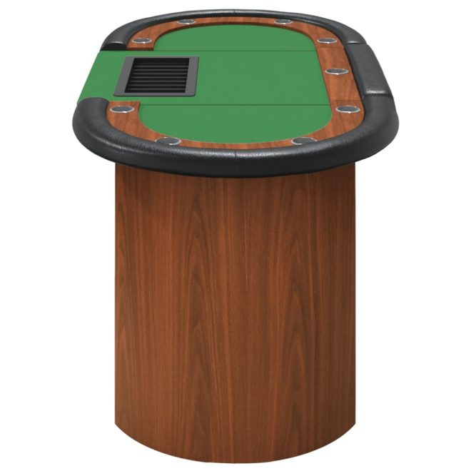 10-Player Poker Table with Chip Tray 160x80x75 cm – Green