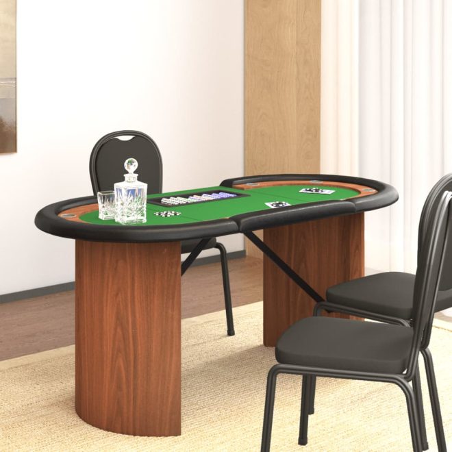 10-Player Poker Table with Chip Tray 160x80x75 cm – Green