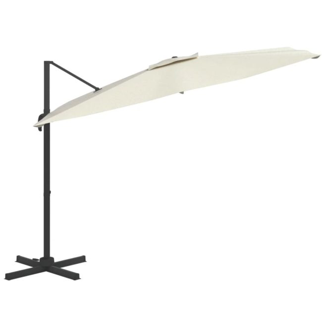 Cantilever Umbrella with Aluminium Pole Sand White 400×300 cm