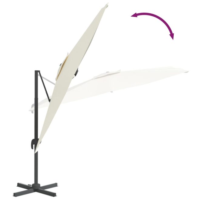 Cantilever Umbrella with Aluminium Pole Sand White 400×300 cm