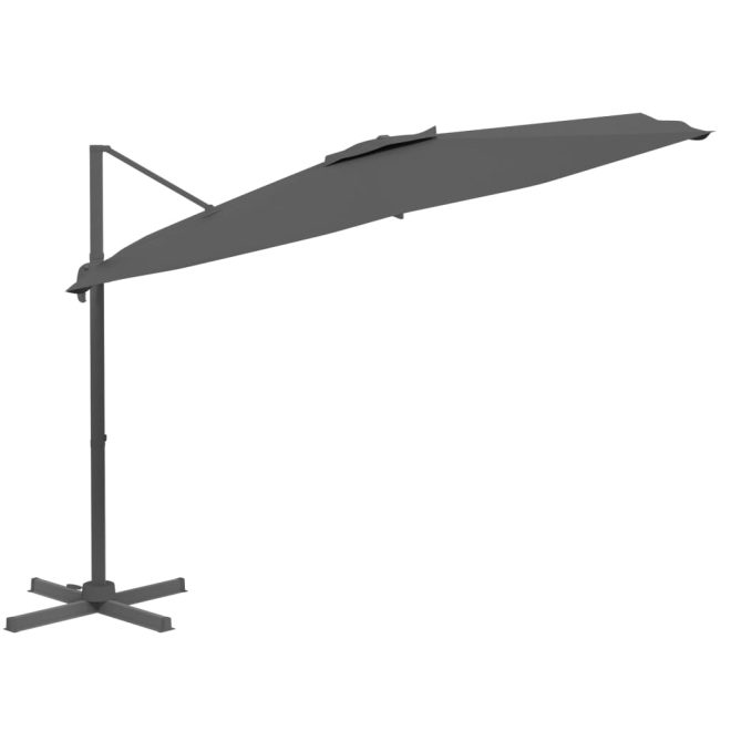 Cantilever Umbrella with Aluminium Pole Anthracite 400×300 cm