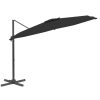 Cantilever Umbrella with Aluminium Pole Black 300×300 cm