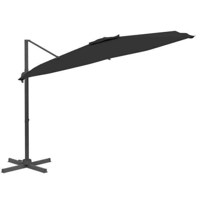 Cantilever Umbrella with Aluminium Pole Black 300×300 cm