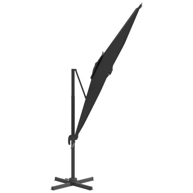 Cantilever Umbrella with Aluminium Pole Black 300×300 cm