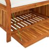 Garden Storage Bench with Cushion Solid Wood Acacia – 91x50x60 cm, White