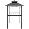 BBQ Gazebo with Side Shelves Anthracite 240x150x243 cm Steel