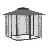 Gazebo with Sidewalls Anthracite Steel – 300x300x270 cm