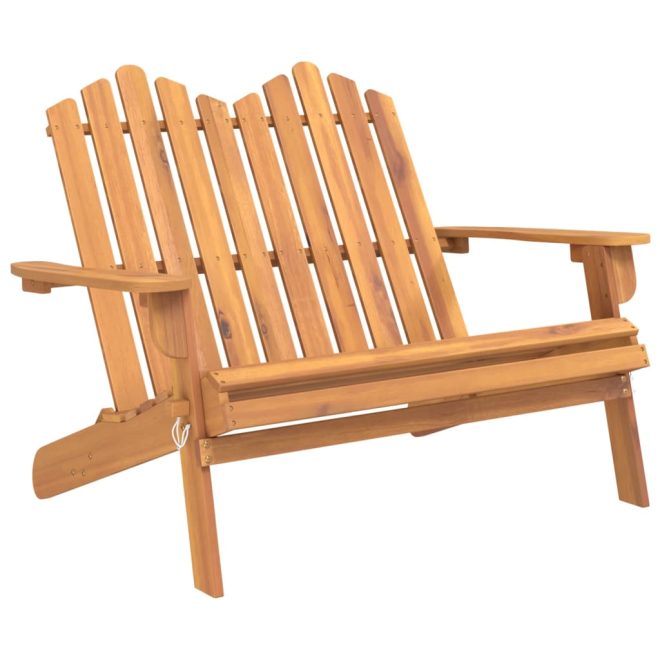 Adirondack Garden Bench 126 cm Solid Acacia Wood – Brown, Without Table