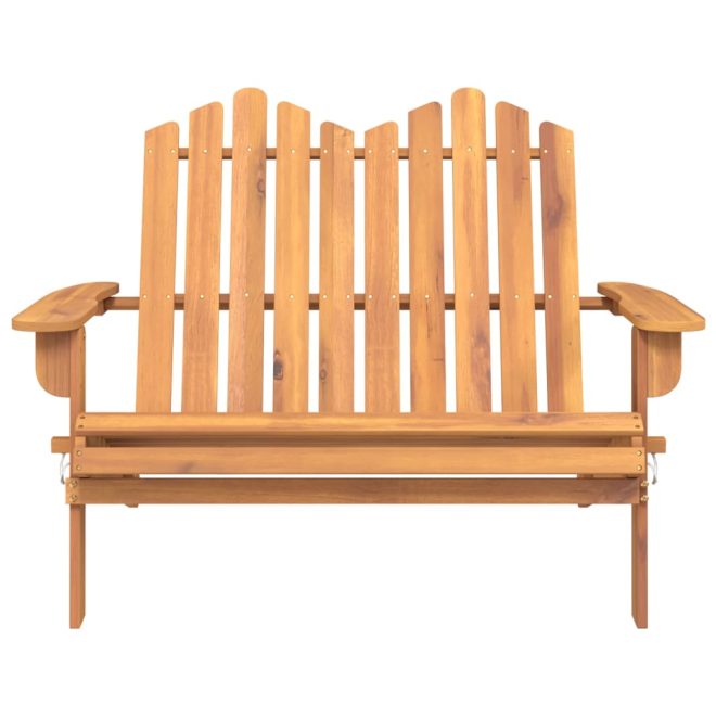 Adirondack Garden Bench 126 cm Solid Acacia Wood – Brown, Without Table