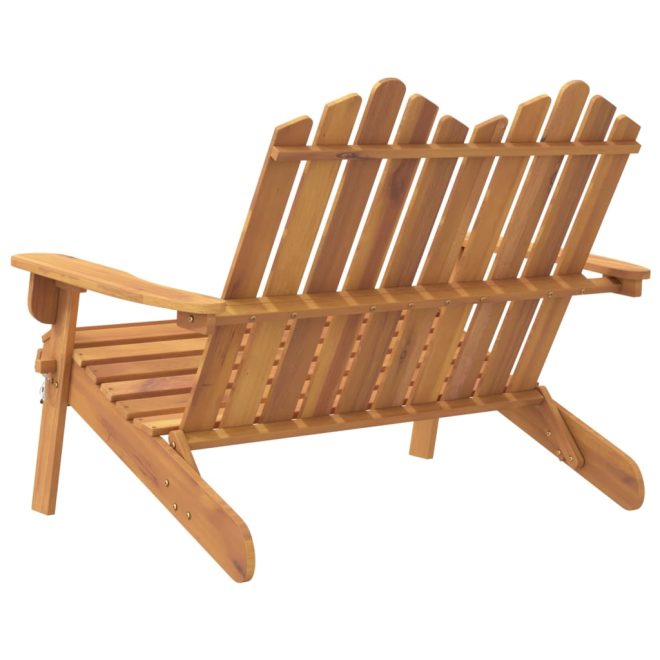 Adirondack Garden Bench 126 cm Solid Acacia Wood – Brown, Without Table