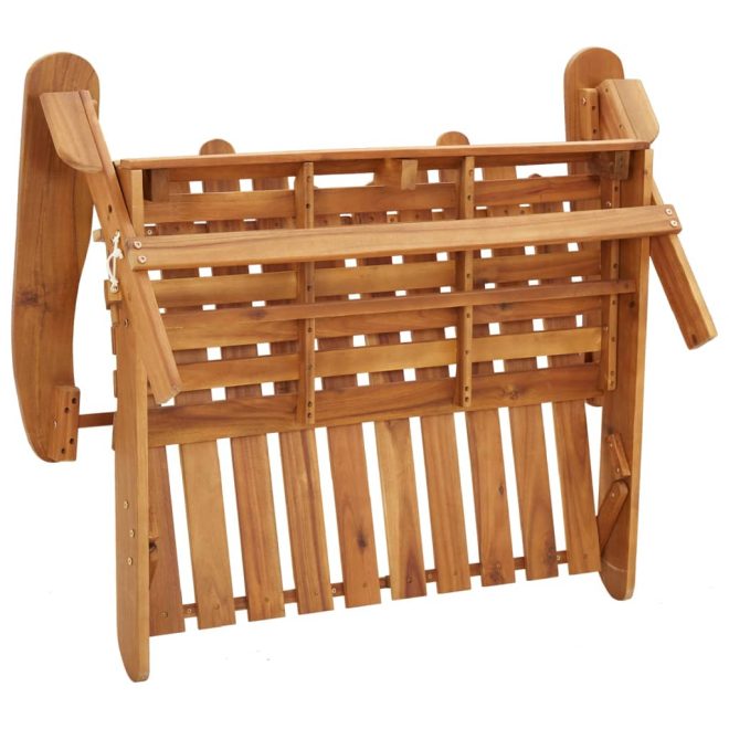 Adirondack Garden Bench 126 cm Solid Acacia Wood – Brown, Without Table