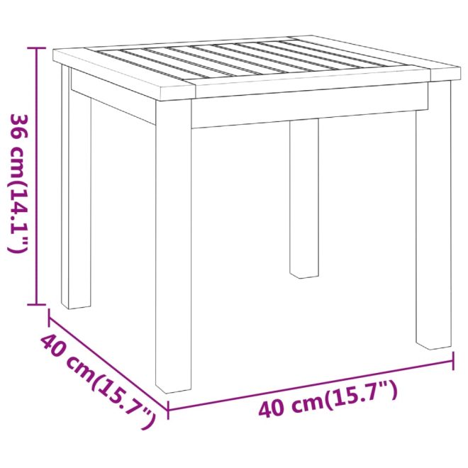 Coffee Table 40x40x36 cm Solid Wood Acacia