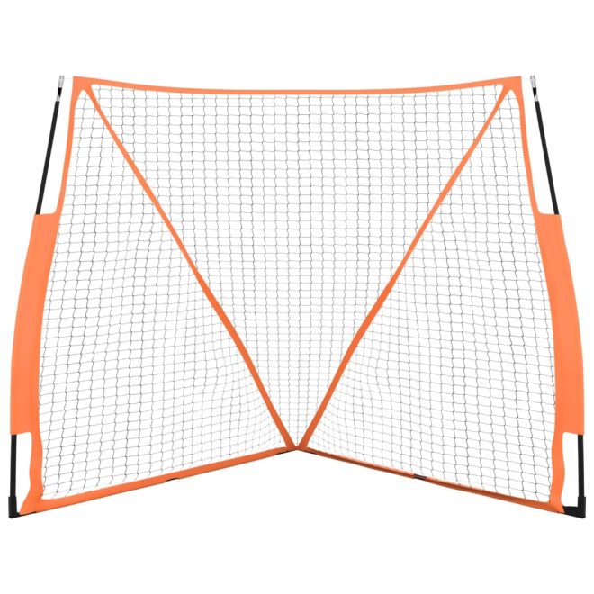 Portable Baseball Net Orange and Black 183x182x183cm Steel and Polyester