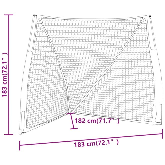 Portable Baseball Net Orange and Black 183x182x183cm Steel and Polyester