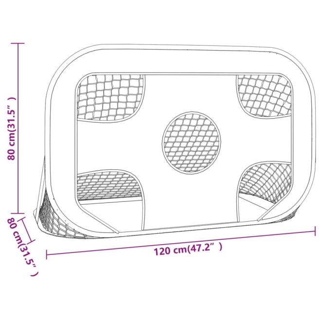 Football Goal Net with Target 120x80x80 cm Polyester