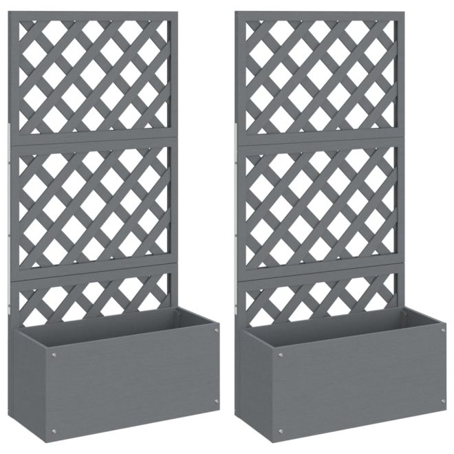 Trellis Planters Grey 65x33x135 cm WPC – 2