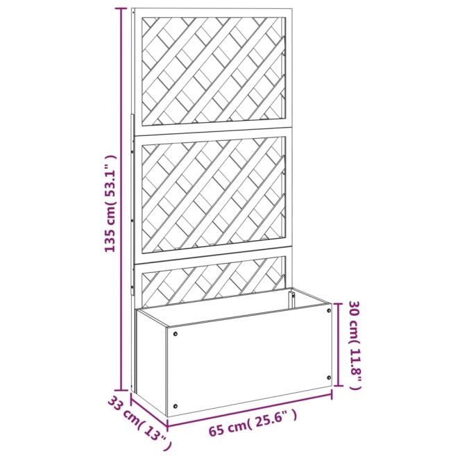 Trellis Planters Grey 65x33x135 cm WPC – 2