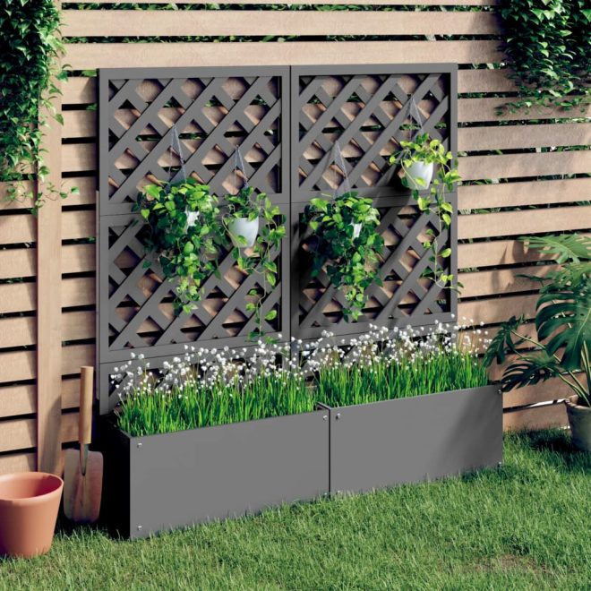 Trellis Planters Grey 65x33x135 cm WPC – 2