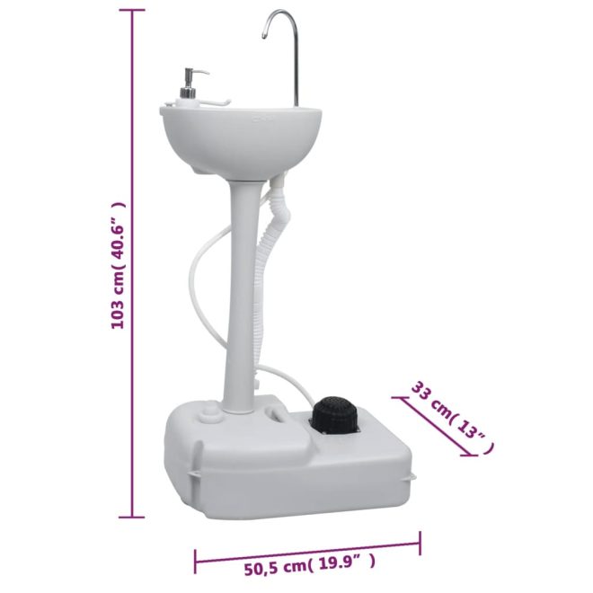 Portable Camping Toilet and Handwash Stand Set with Water Tank