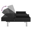 Sofa Bed with Cup Holders Faux Leather – Black