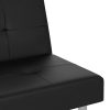 Sofa Bed with Cup Holders Faux Leather – Black