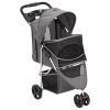 Folding Dog Stroller Grey 80x46x98 cm Oxford Fabric