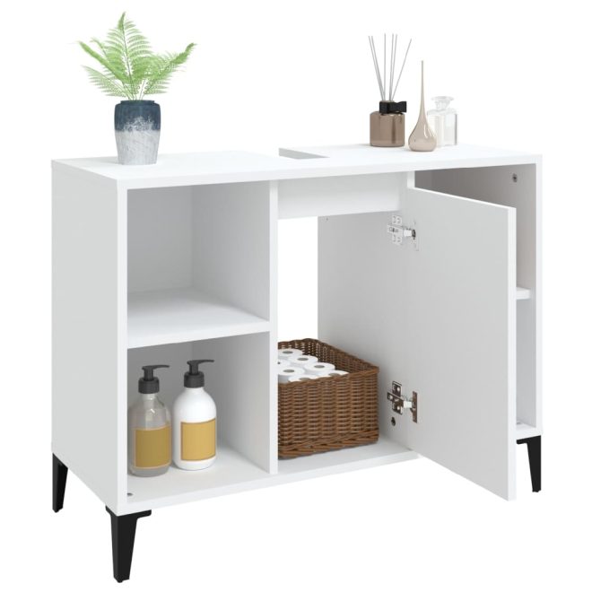 Sink Cabinet 80x33x60 cm Engineered Wood – White