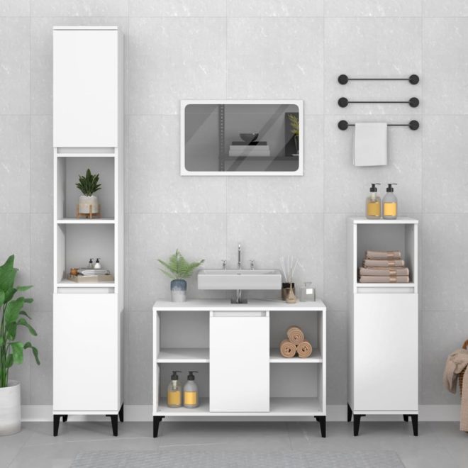 Sink Cabinet 80x33x60 cm Engineered Wood – White