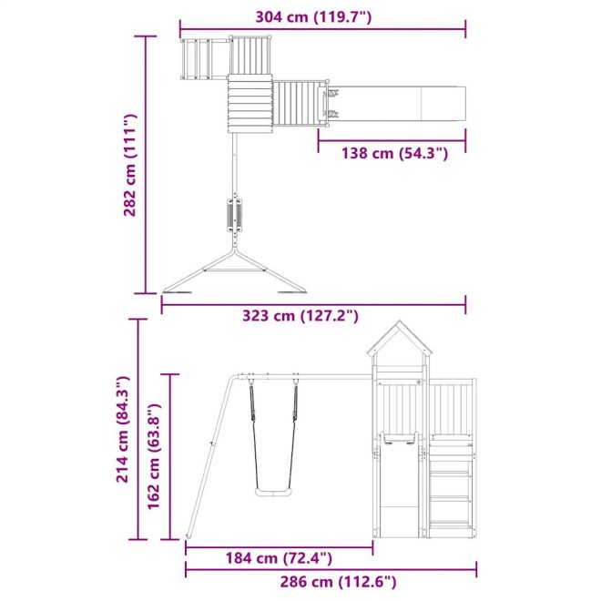 Outdoor Playset Solid Wood – Solid Pinewood