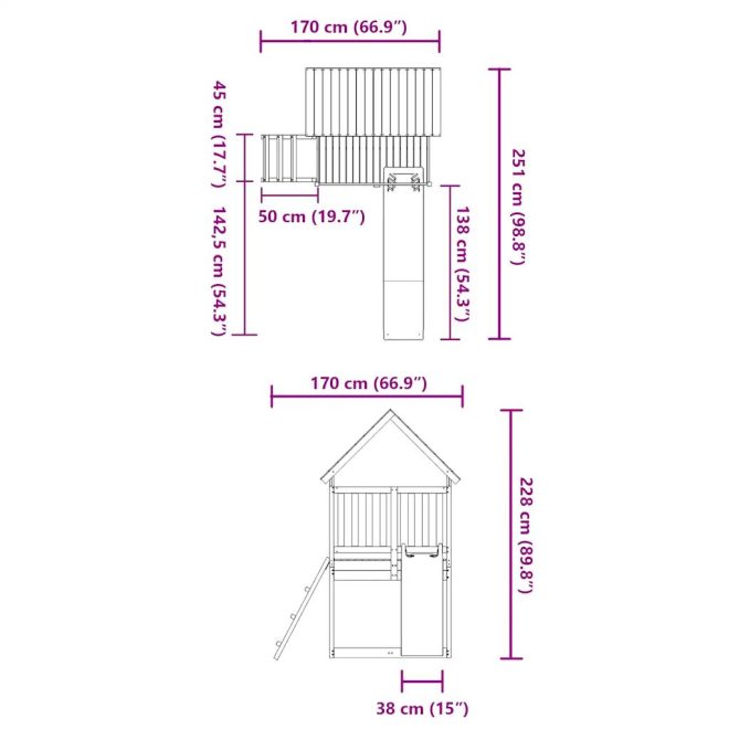 Outdoor Playset Solid Wood – Solid Pinewood