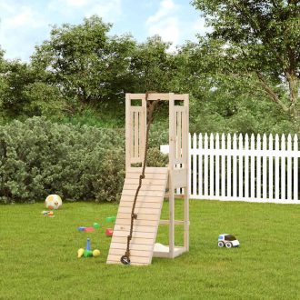 Playhouse with Climbing Wall Solid Wood