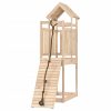 Playhouse with Climbing Wall Solid Wood – Solid Pinewood