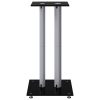 Speaker Stands 2pcs Black&Silver Tempered Glass 2 Pillars Design