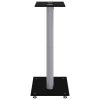 Speaker Stands 2pcs Black&Silver Tempered Glass 2 Pillars Design