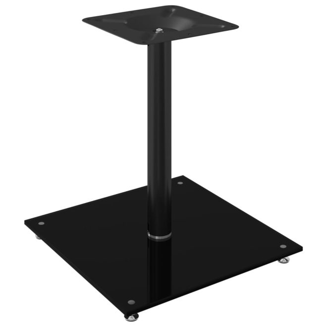 Speaker Stands 2 pcs Tempered Glass 1 Pillar Design – 40x40x46 cm, Black