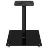 Speaker Stands 2 pcs Tempered Glass 1 Pillar Design – 40x40x46 cm, Black