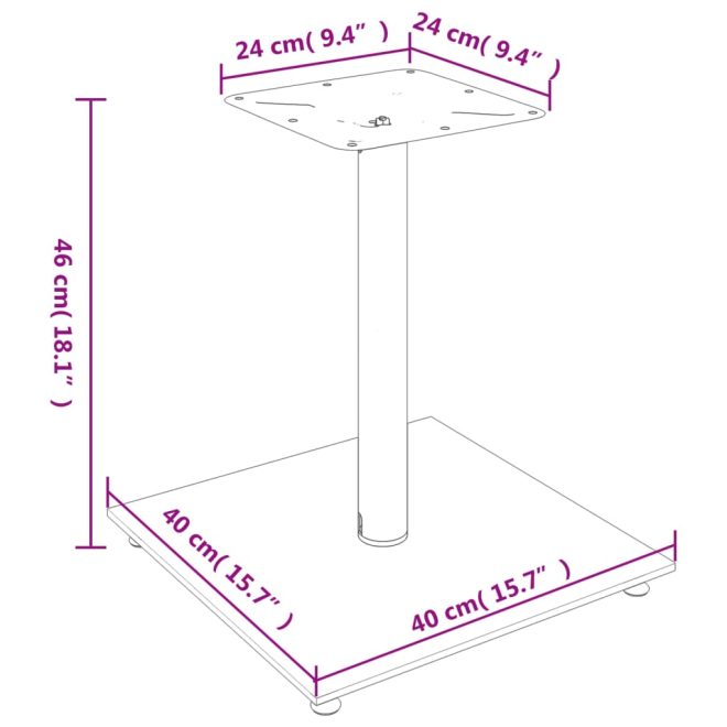 Speaker Stands 2 pcs Tempered Glass 1 Pillar Design – 40x40x46 cm, Black