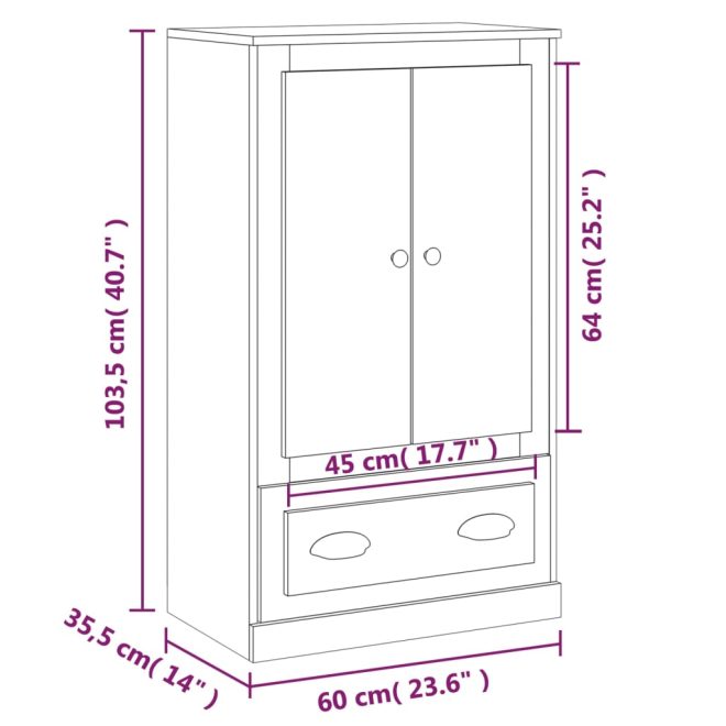 Highboard 60×35.5×103.5 cm Engineered Wood – White