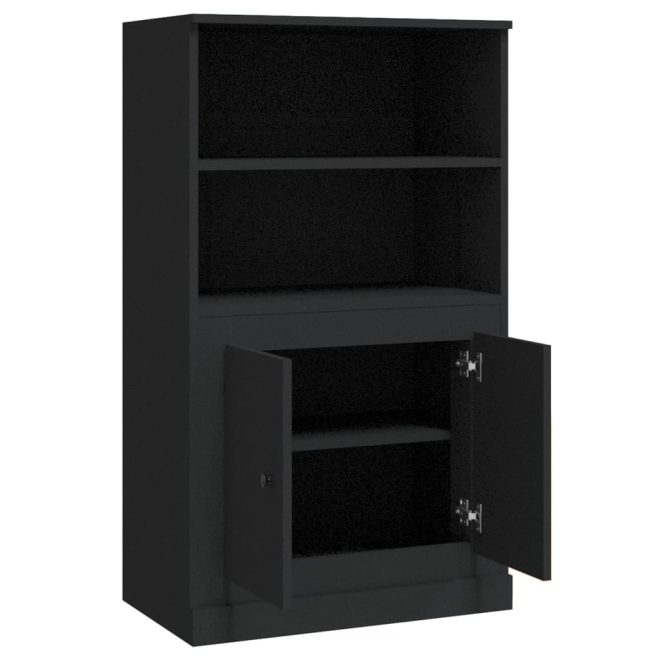 Highboard 60×35.5×103.5 cm Engineered Wood – Black