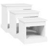 Nesting Tables 3 pcs Engineered Wood – White