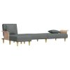 L-shaped Sofa Bed Dark Grey 279x140x70 cm Fabric